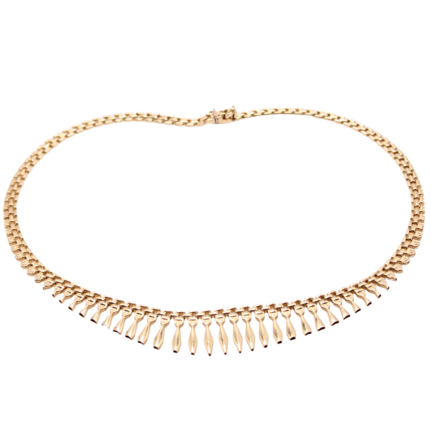 *SOLD* 14kt Yellow Gold Cleopatra Graduated Fringe Statement Collar Necklace