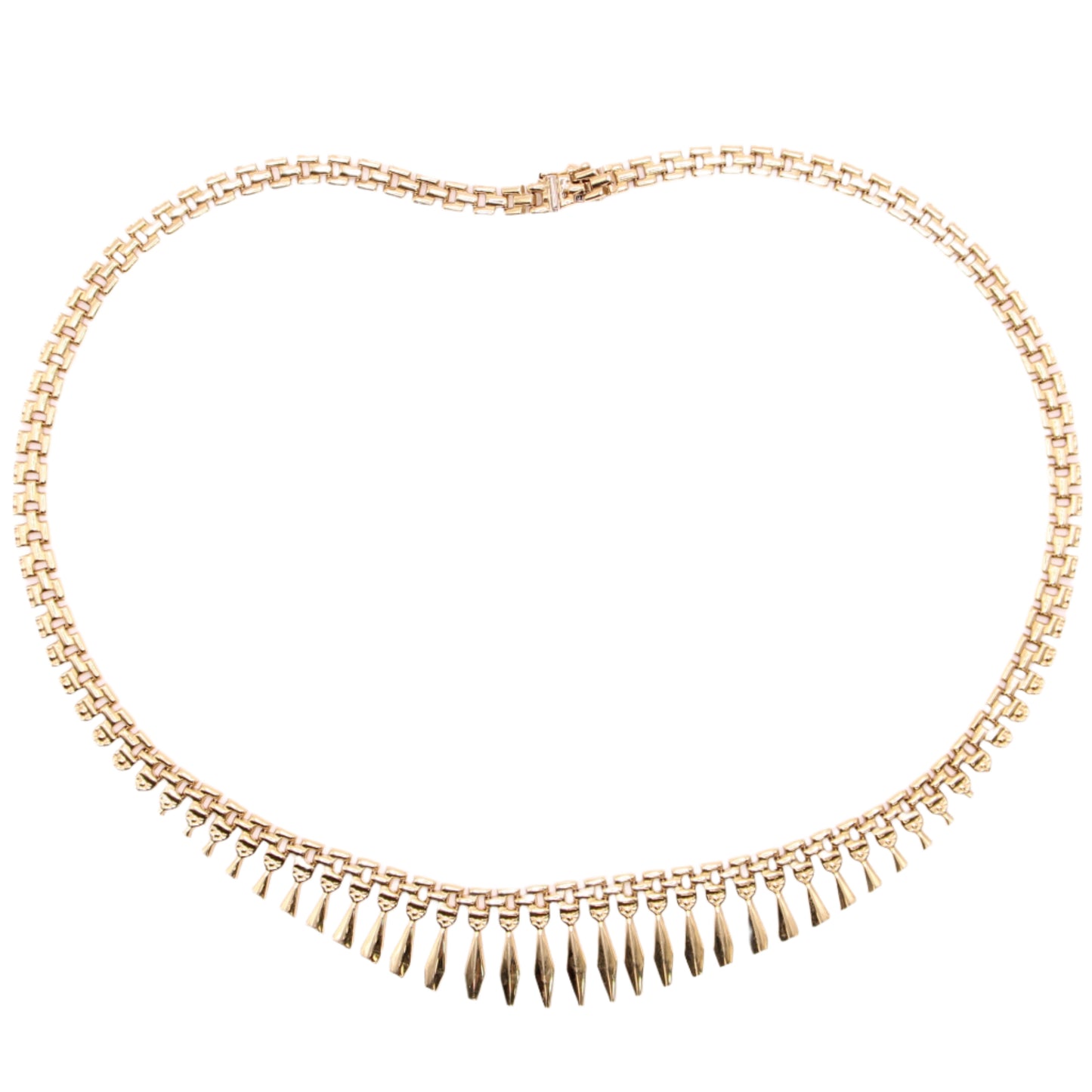 *SOLD* 14kt Yellow Gold Cleopatra Graduated Fringe Statement Collar Necklace