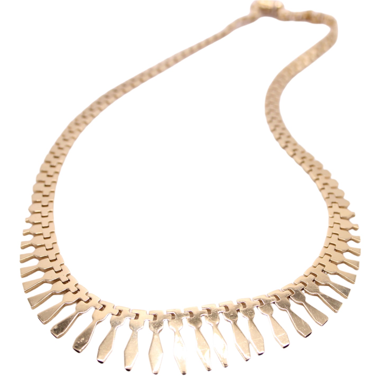 *SOLD* 14kt Yellow Gold Cleopatra Graduated Fringe Statement Collar Necklace
