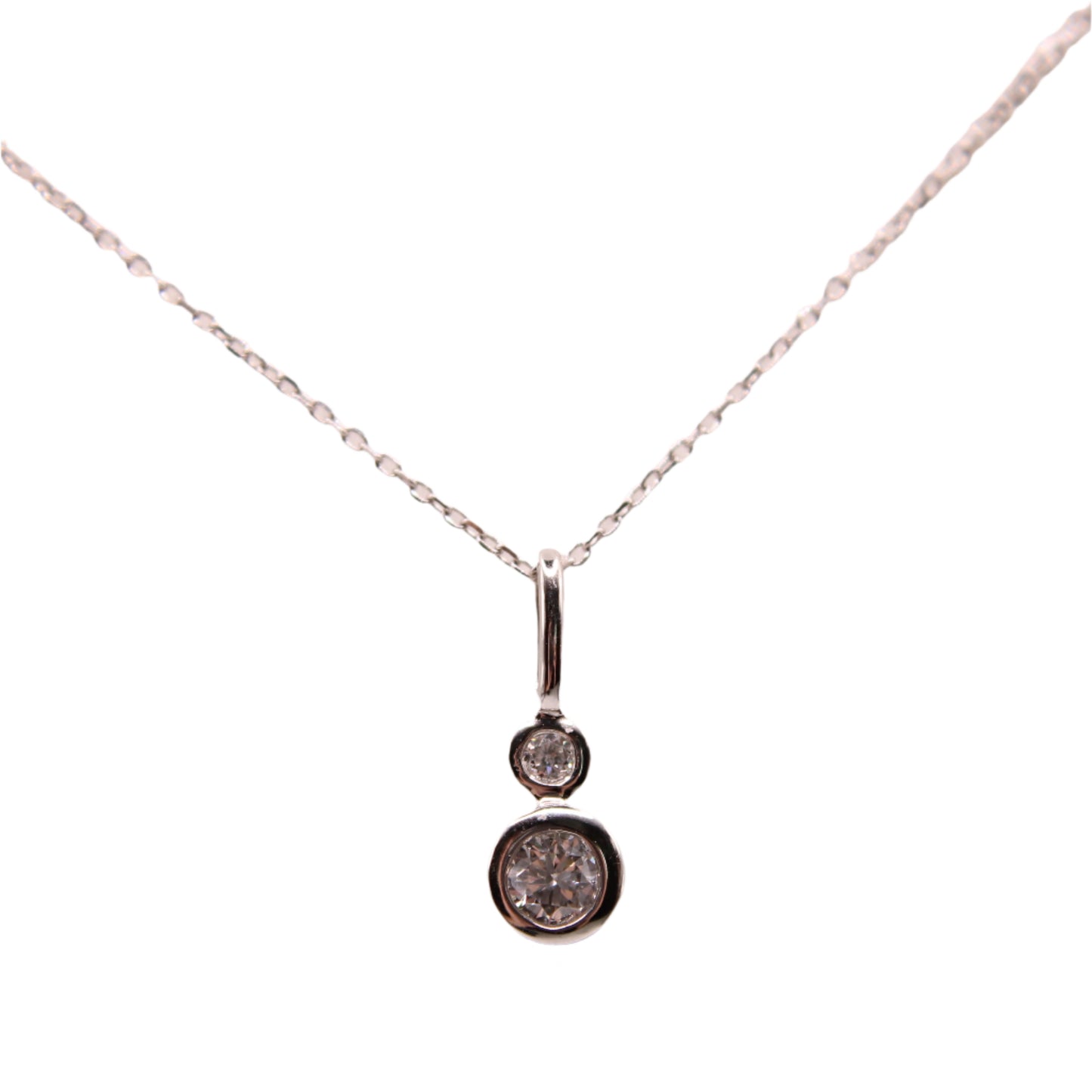 14kt White Gold Diamond Dainty Minimalist Adjustable Chain Necklace