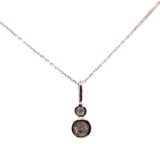 14kt White Gold Diamond Dainty Minimalist Adjustable Chain Necklace