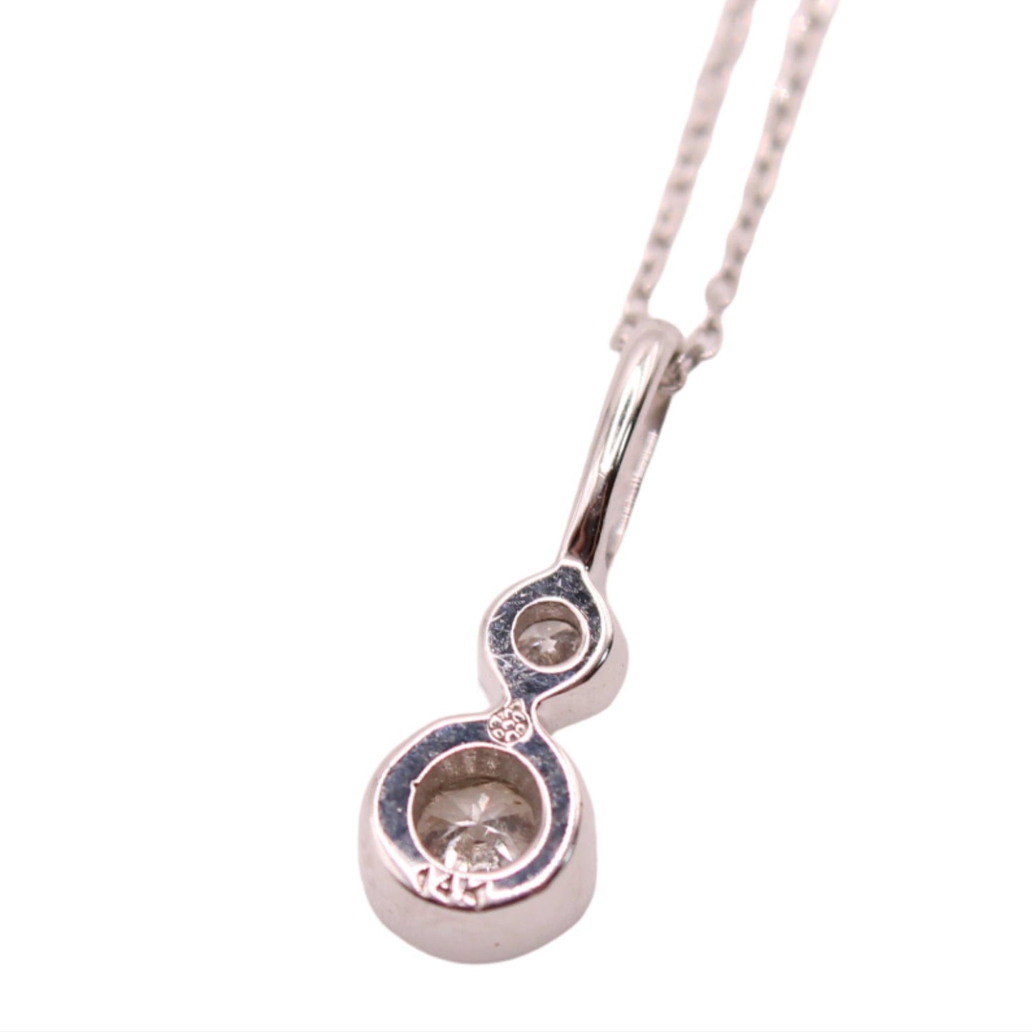 14kt White Gold Diamond Dainty Minimalist Adjustable Chain Necklace