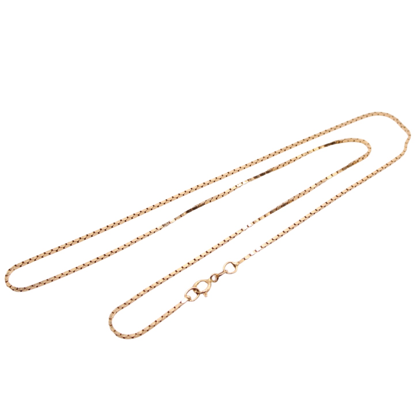 14kt Yellow Gold Oval Box Link Chain Necklace