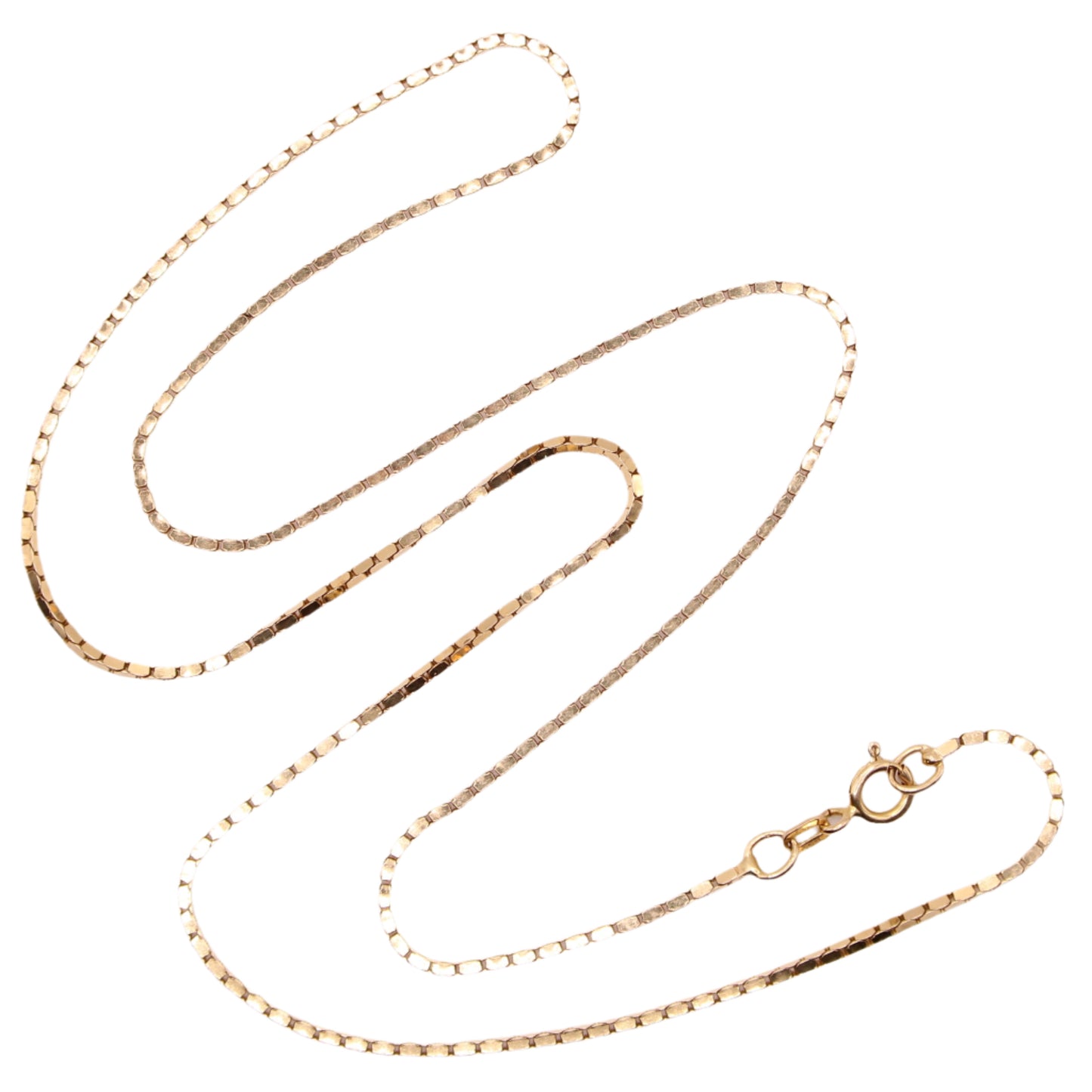 14kt Yellow Gold Oval Box Link Chain Necklace