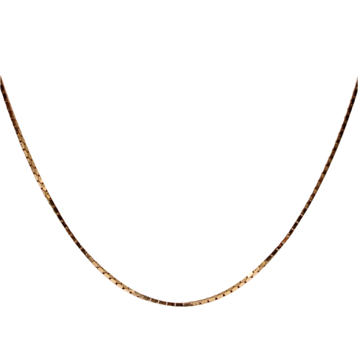 14kt Yellow Gold Oval Box Link Chain Necklace
