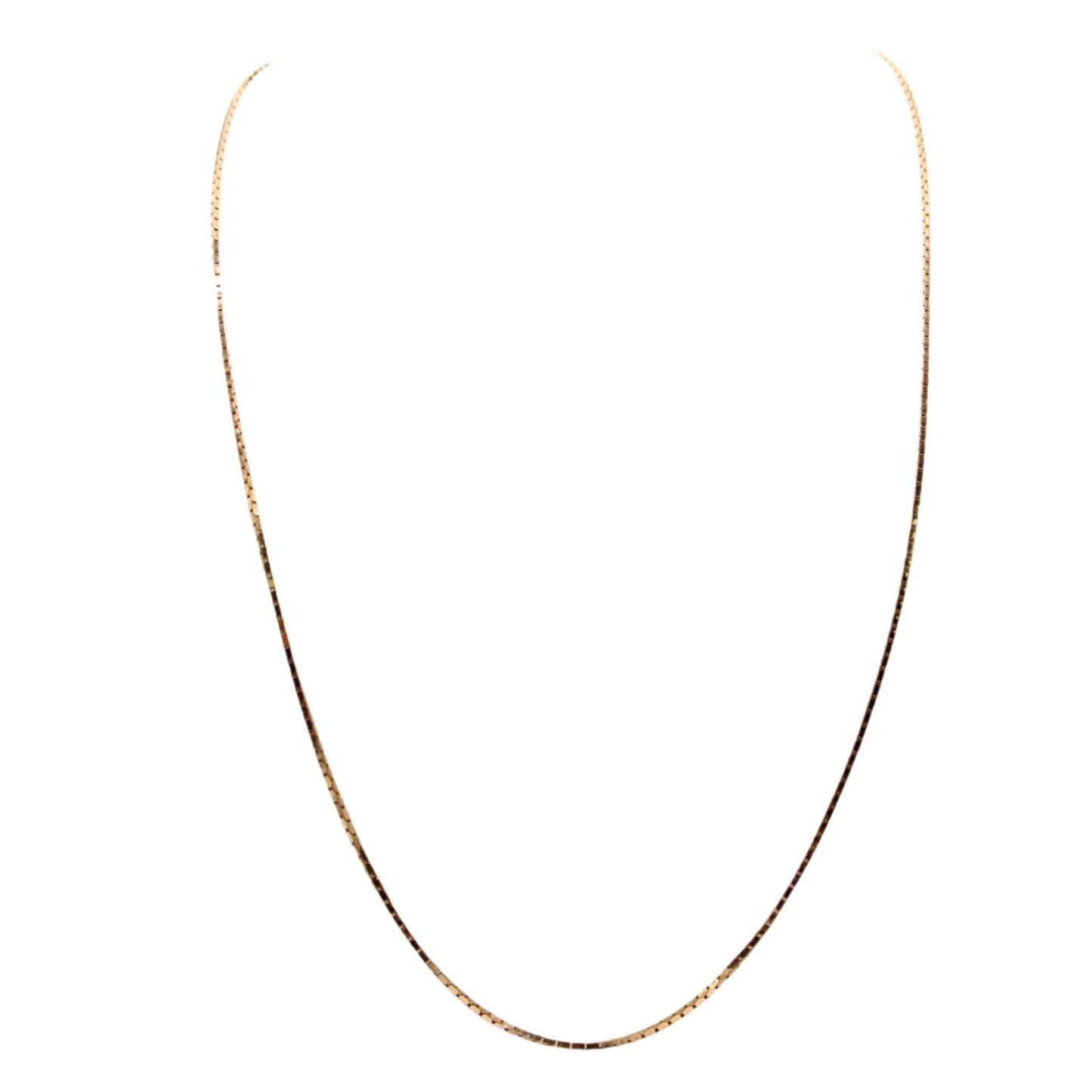14kt Yellow Gold Oval Box Link Chain Necklace