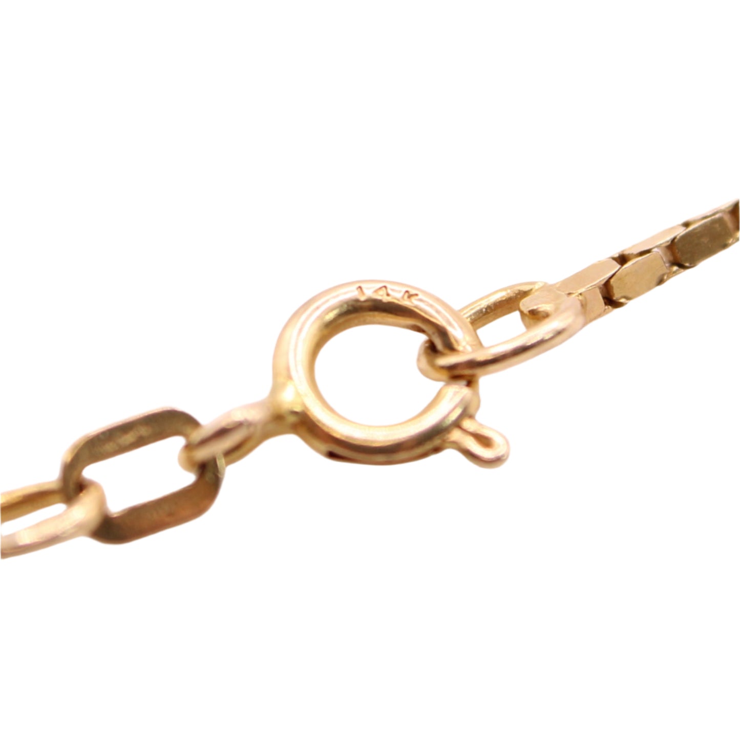 14kt Yellow Gold Oval Box Link Chain Necklace