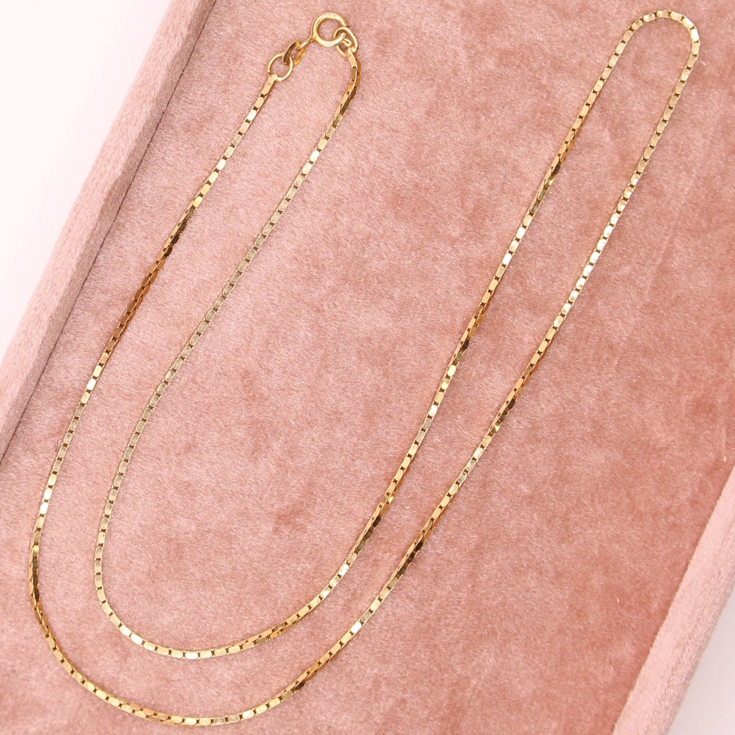14kt Yellow Gold Oval Box Link Chain Necklace