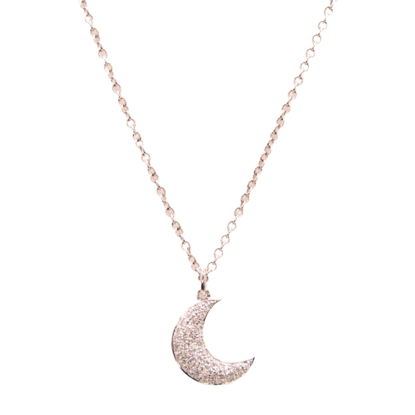 Bony Levy 18kt White Gold Diamond Moon Chain Link Necklace