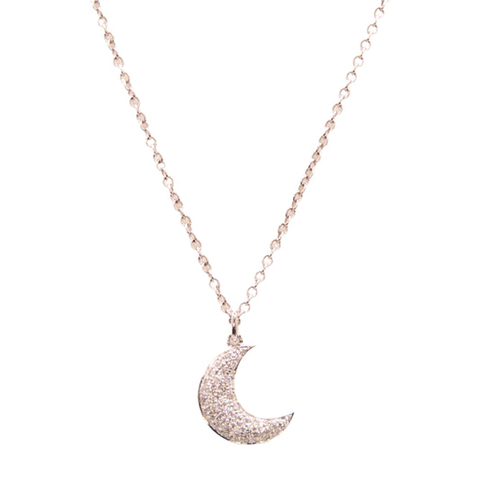 Bony Levy 18kt White Gold Diamond Moon Chain Link Necklace