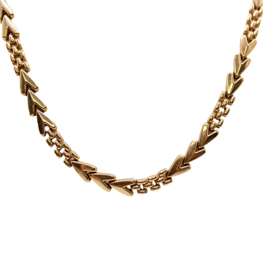 14kt Yellow Gold Chevron Panther Chain Link Statement Collar Necklace