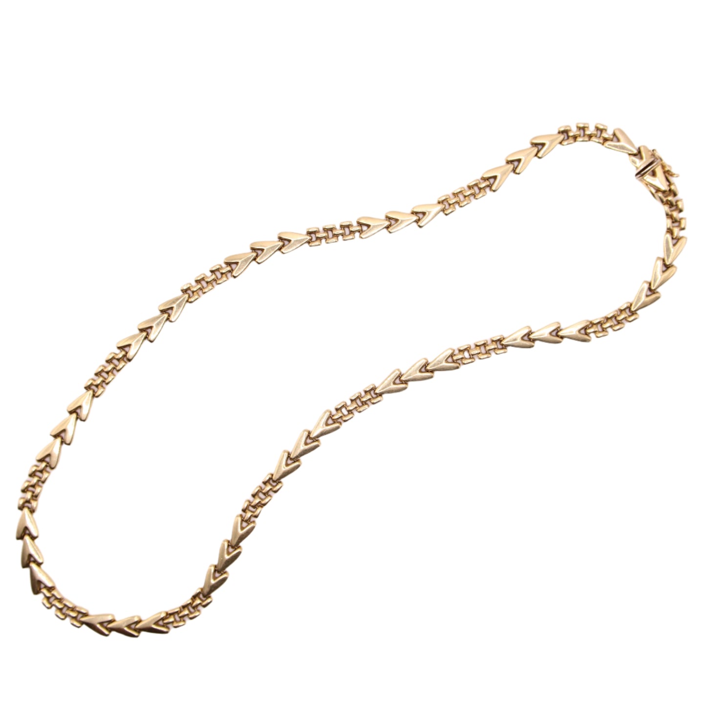 14kt Yellow Gold Chevron Panther Chain Link Statement Collar Necklace