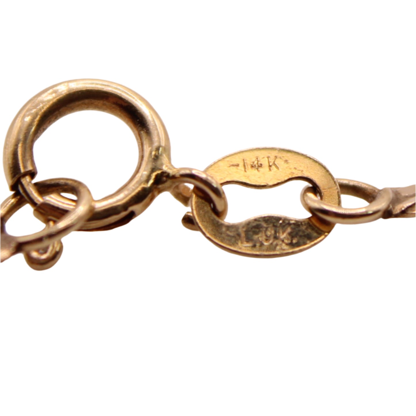 Vintage 14kt Yellow Gold Herringbone Flat Chain Link Necklace 18.25"