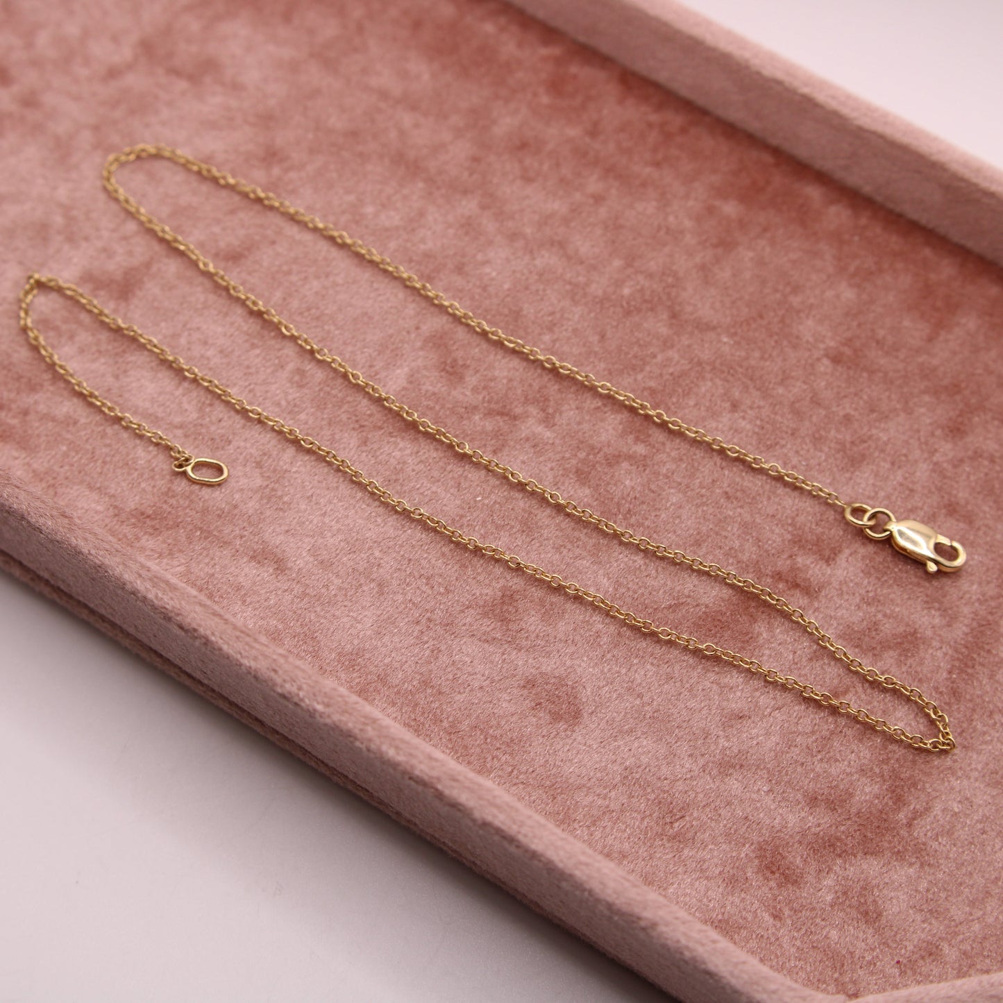 14kt Yellow Gold Round Circle Cable Link Chain Necklace 17"