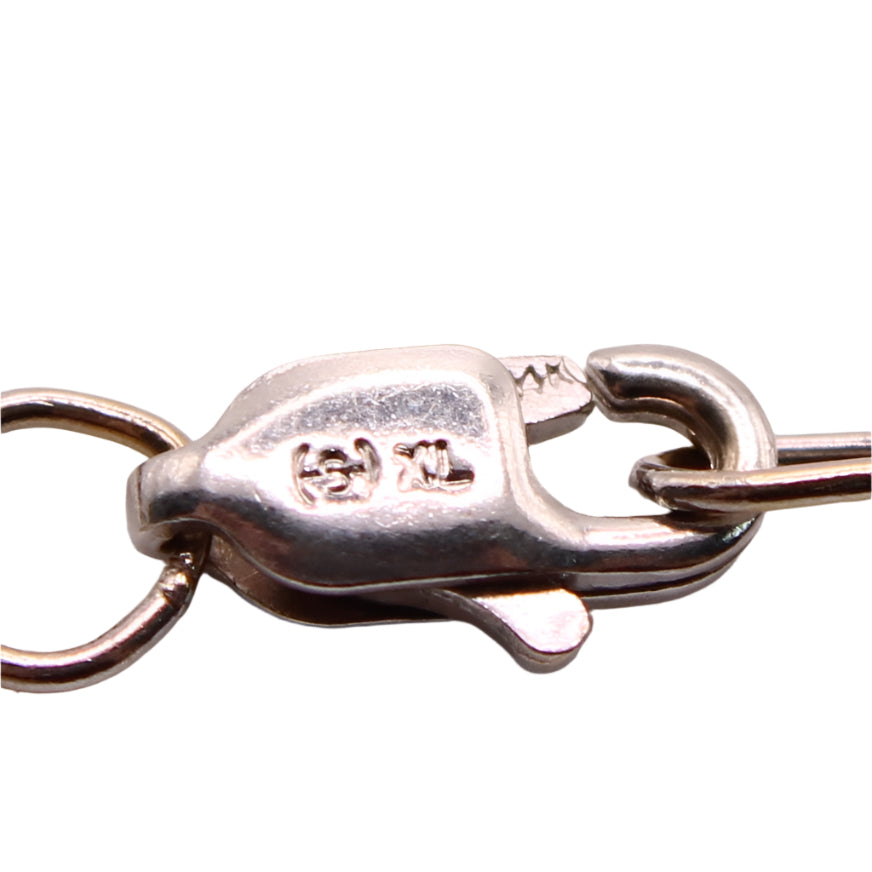 14kt White Gold Trillion Blue Topaz Baguette Diamond Cable Chain Necklace