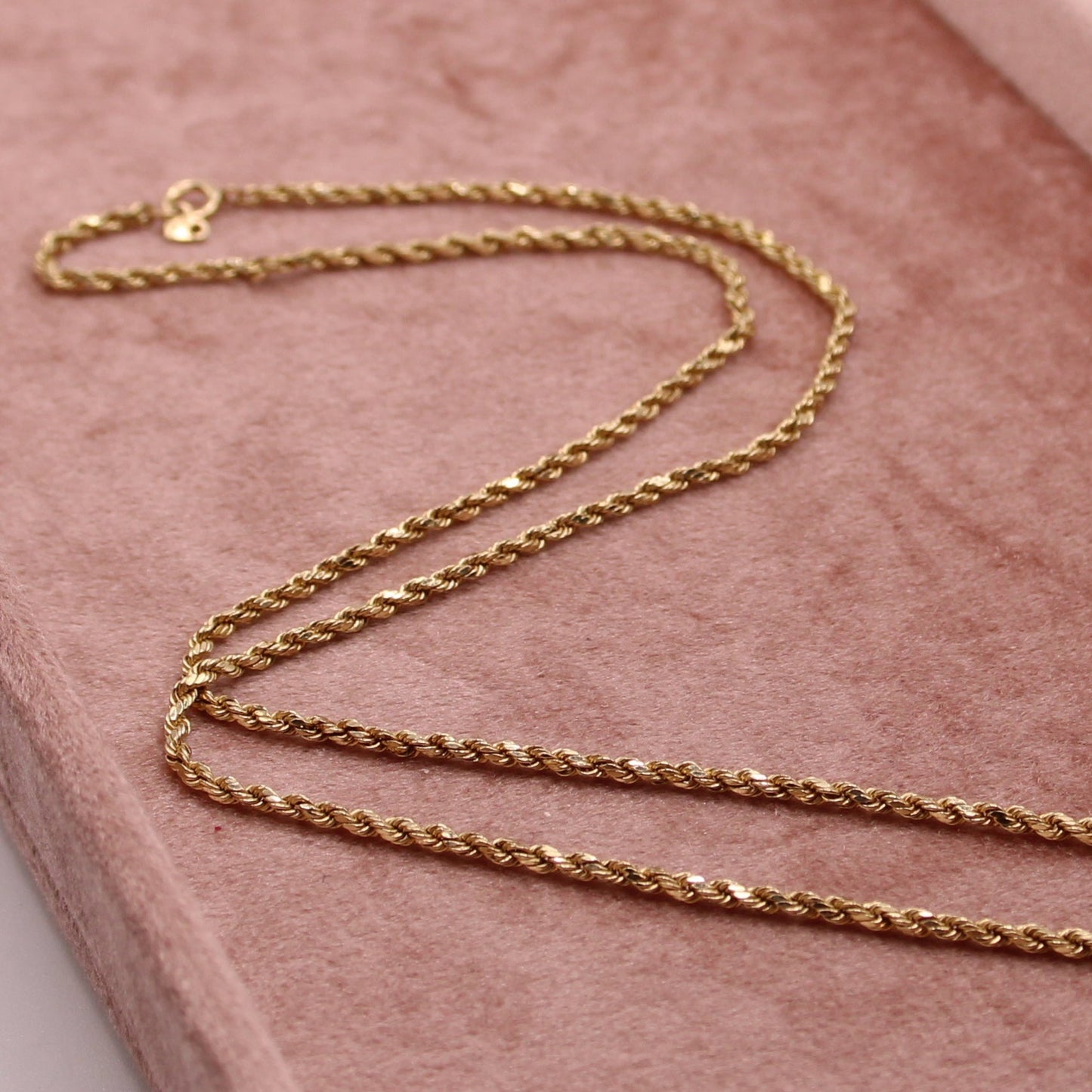 14kt Yellow Gold Rope Twist Adjustable Chain Link Necklace