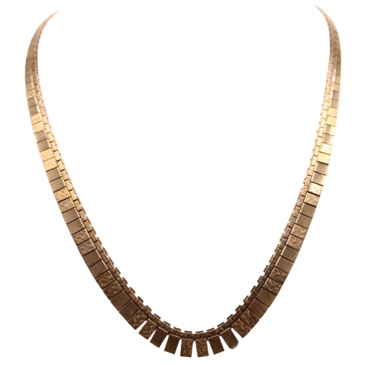 *SOLD* Vintage 8kt Yellow Gold Cleopatra Egyptian Revival Fringe Art Deco Necklace
