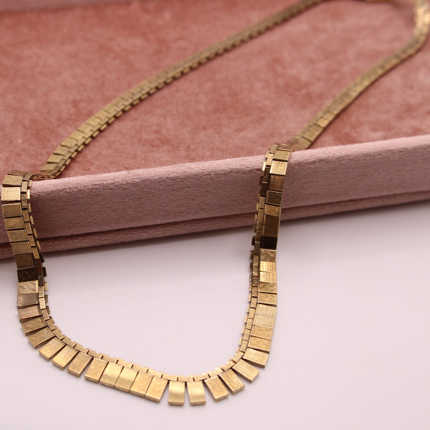*SOLD* Vintage 8kt Yellow Gold Cleopatra Egyptian Revival Fringe Art Deco Necklace