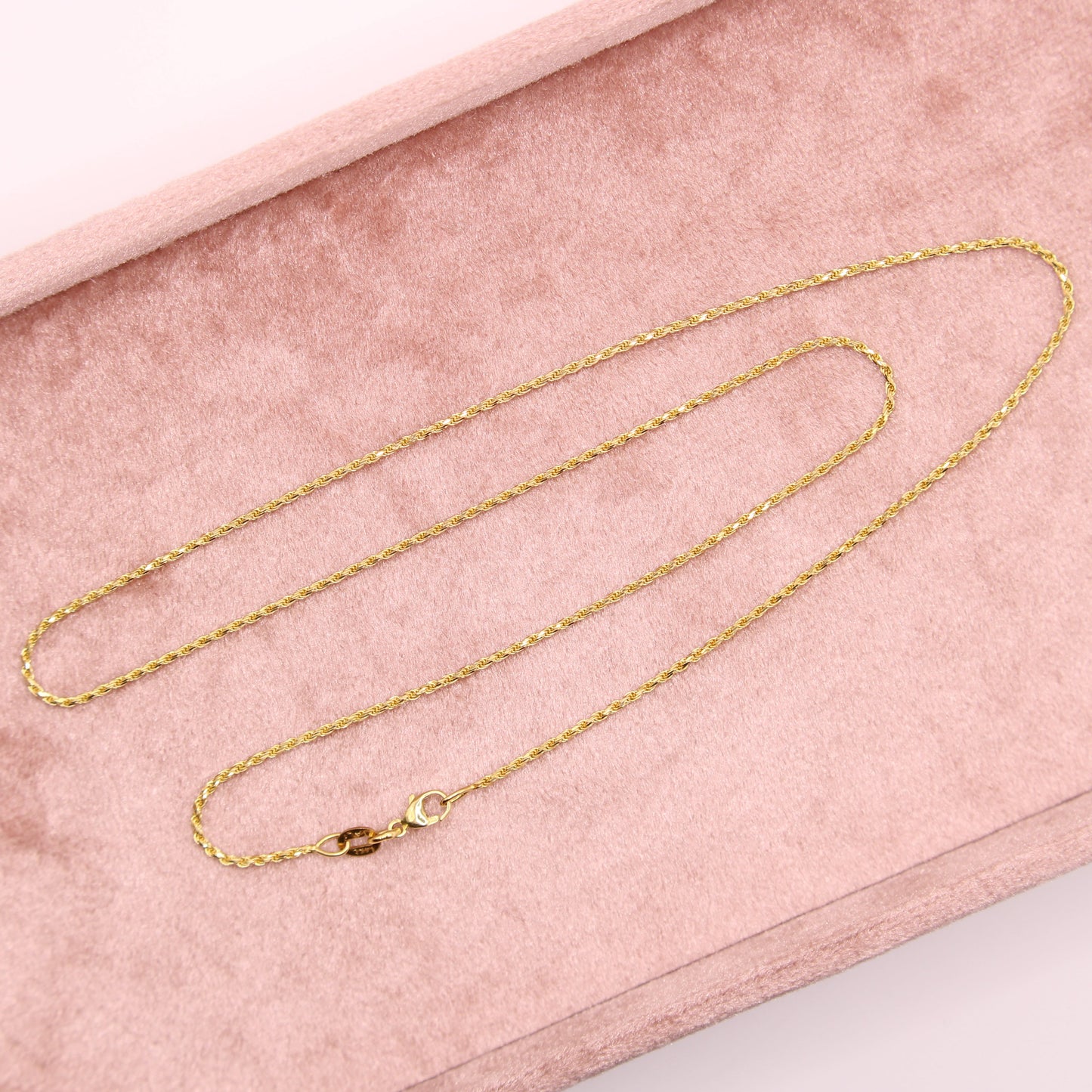 14kt Yellow Gold Classic Rope Twist Chain Link Necklace 18"