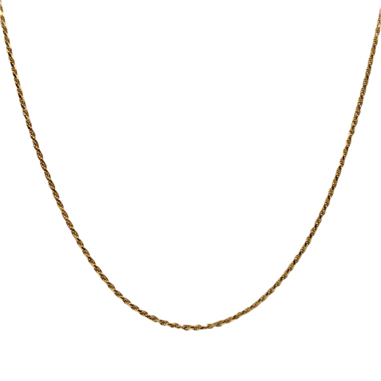 14kt Yellow Gold Classic Rope Twist Chain Link Necklace 18"
