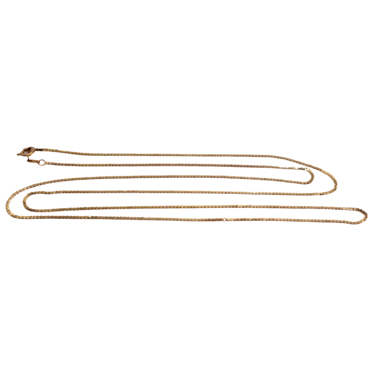 14kt Yellow Gold Singapore Long Flat Chain Link Necklace 30"