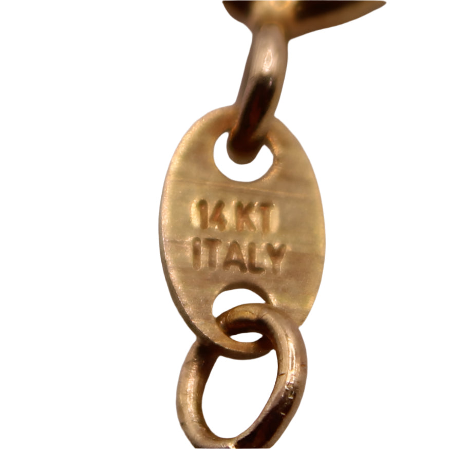 14kt Yellow Gold Singapore Long Flat Chain Link Necklace 30"