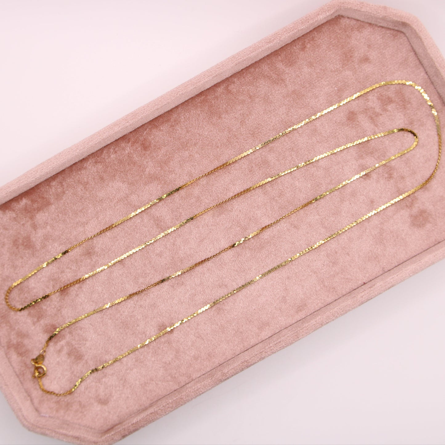 14kt Yellow Gold Singapore Long Flat Chain Link Necklace 30"