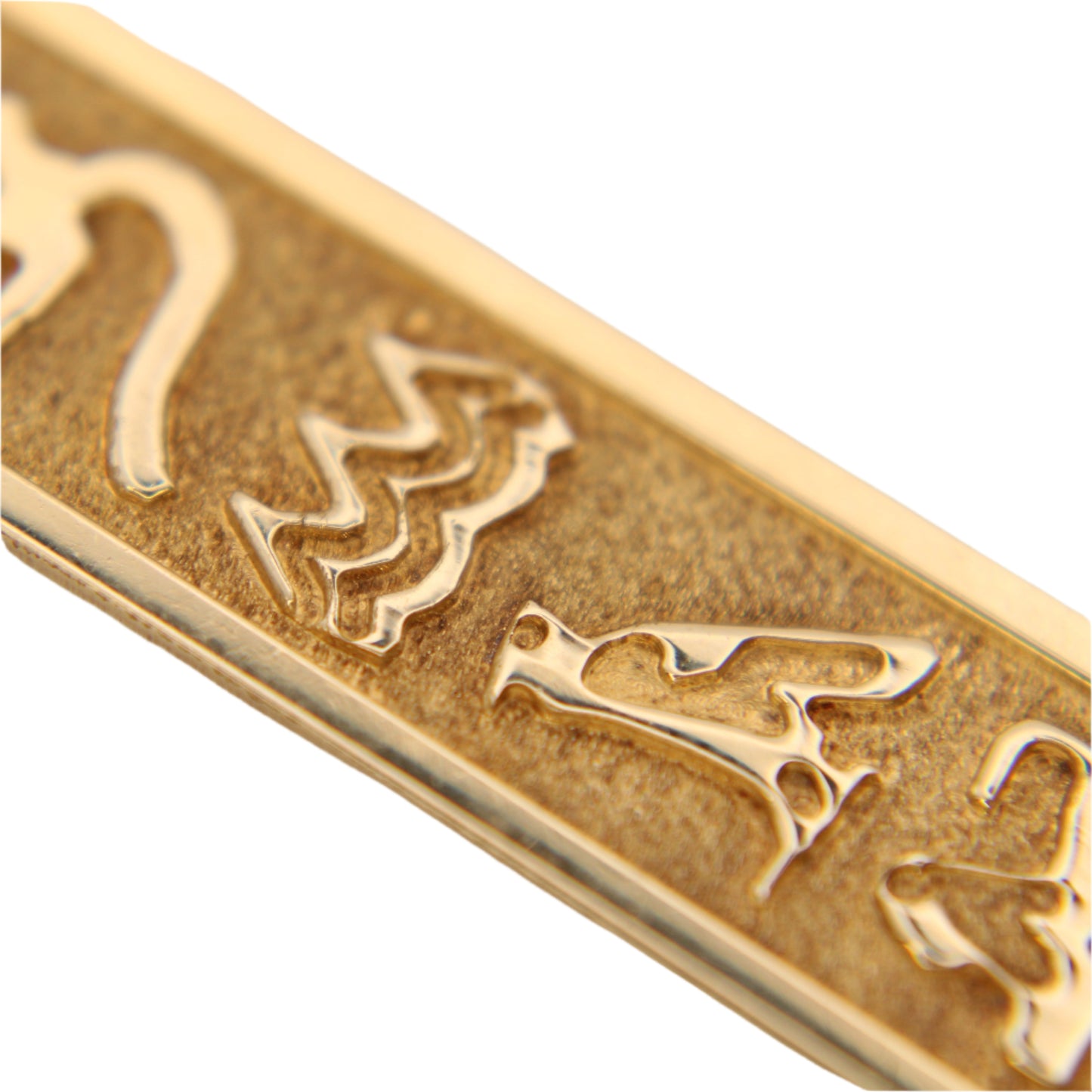 14kt Yellow Gold Egyptian Cartouche Hieroglyphics Personalized RONALD Pendant