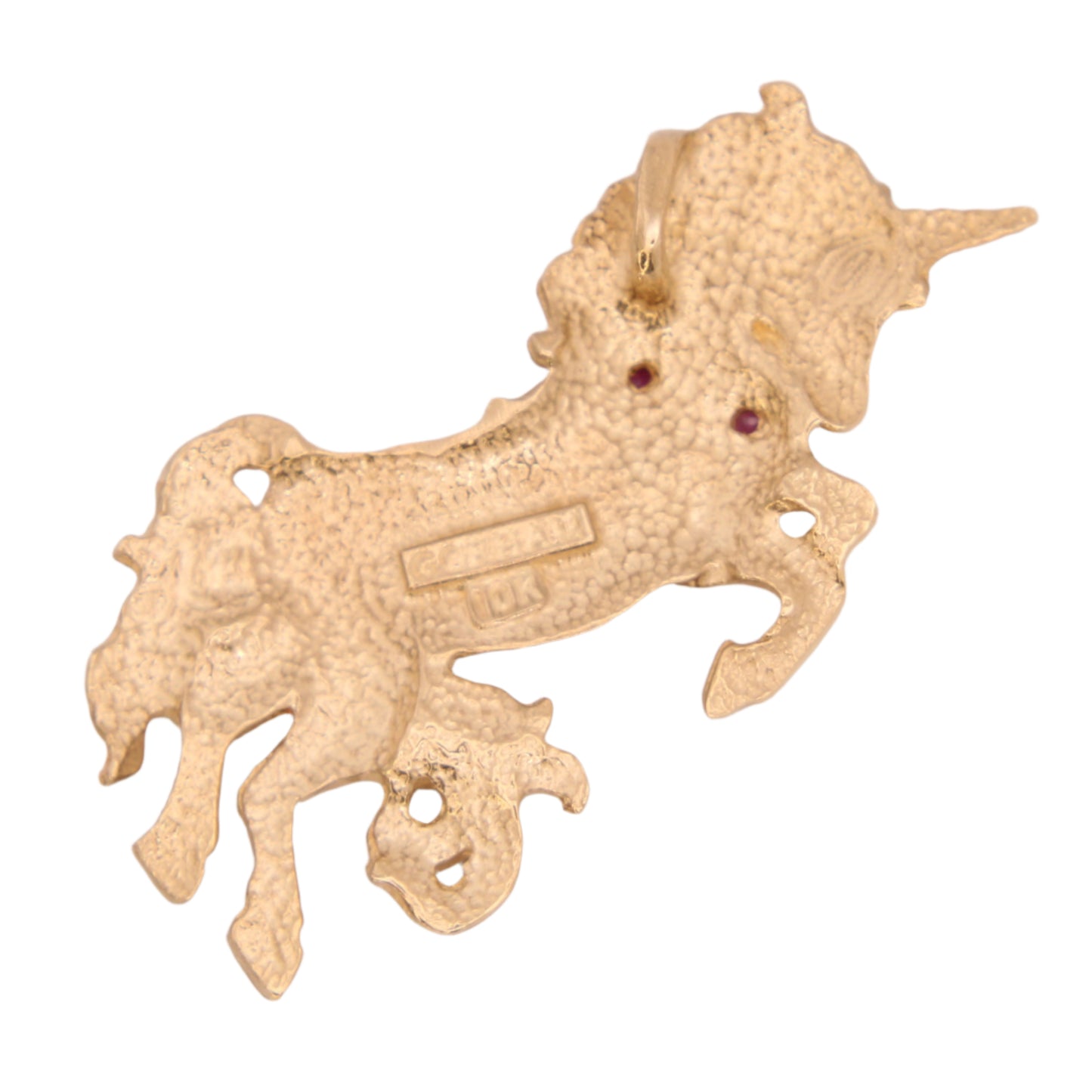 Gorham 10kt Yellow Gold Ruby Rare Collectible Unicorn Horse Pendant