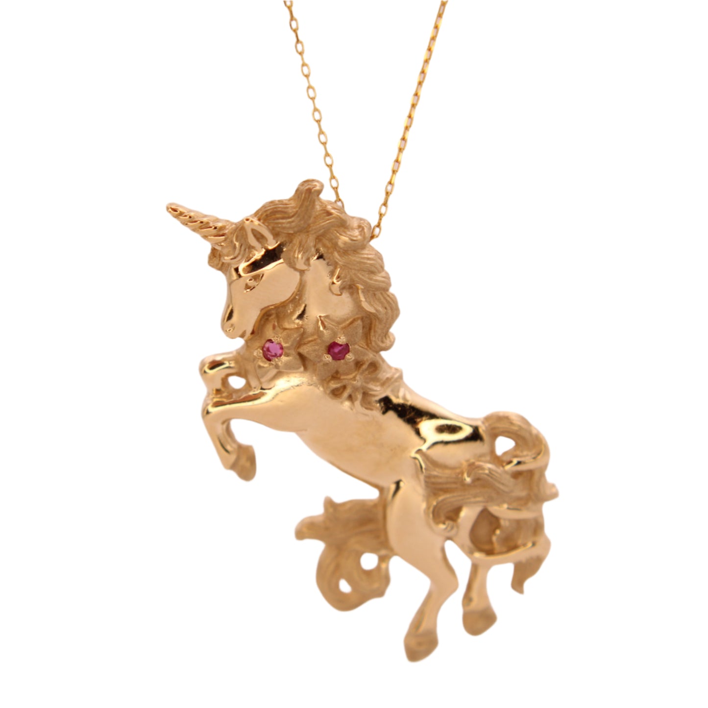 Gorham 10kt Yellow Gold Ruby Rare Collectible Unicorn Horse Pendant