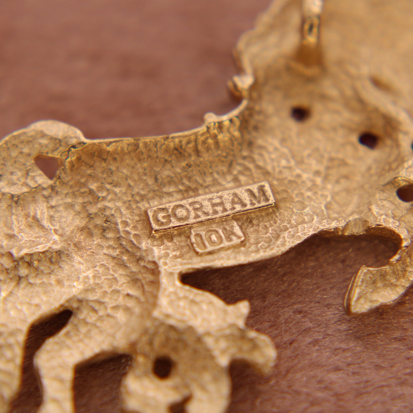Gorham 10kt Yellow Gold Ruby Rare Collectible Unicorn Horse Pendant
