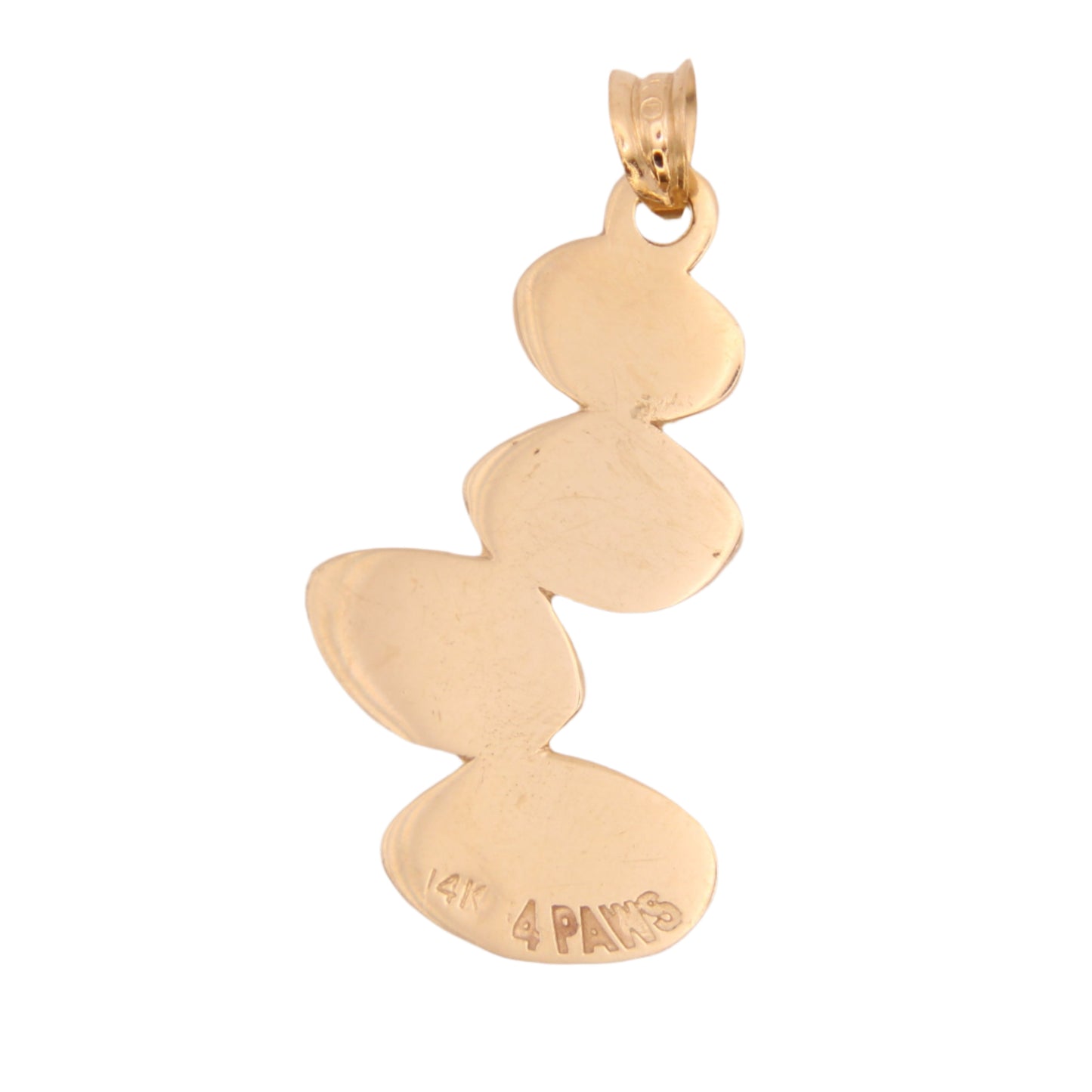 4Paws 14kt Yellow Gold Enamel Puppy Dog Journey Paws Pendant