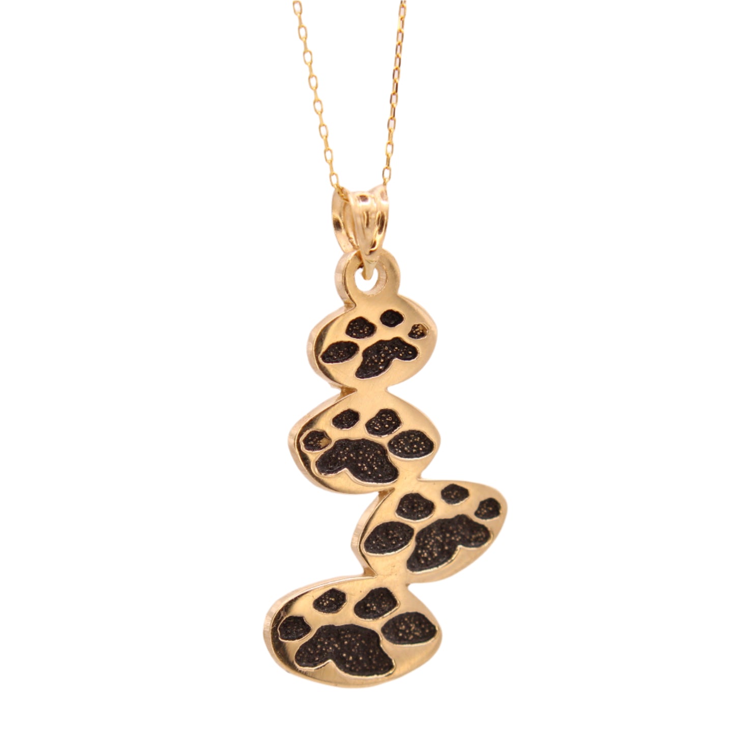 4Paws 14kt Yellow Gold Enamel Puppy Dog Journey Paws Pendant