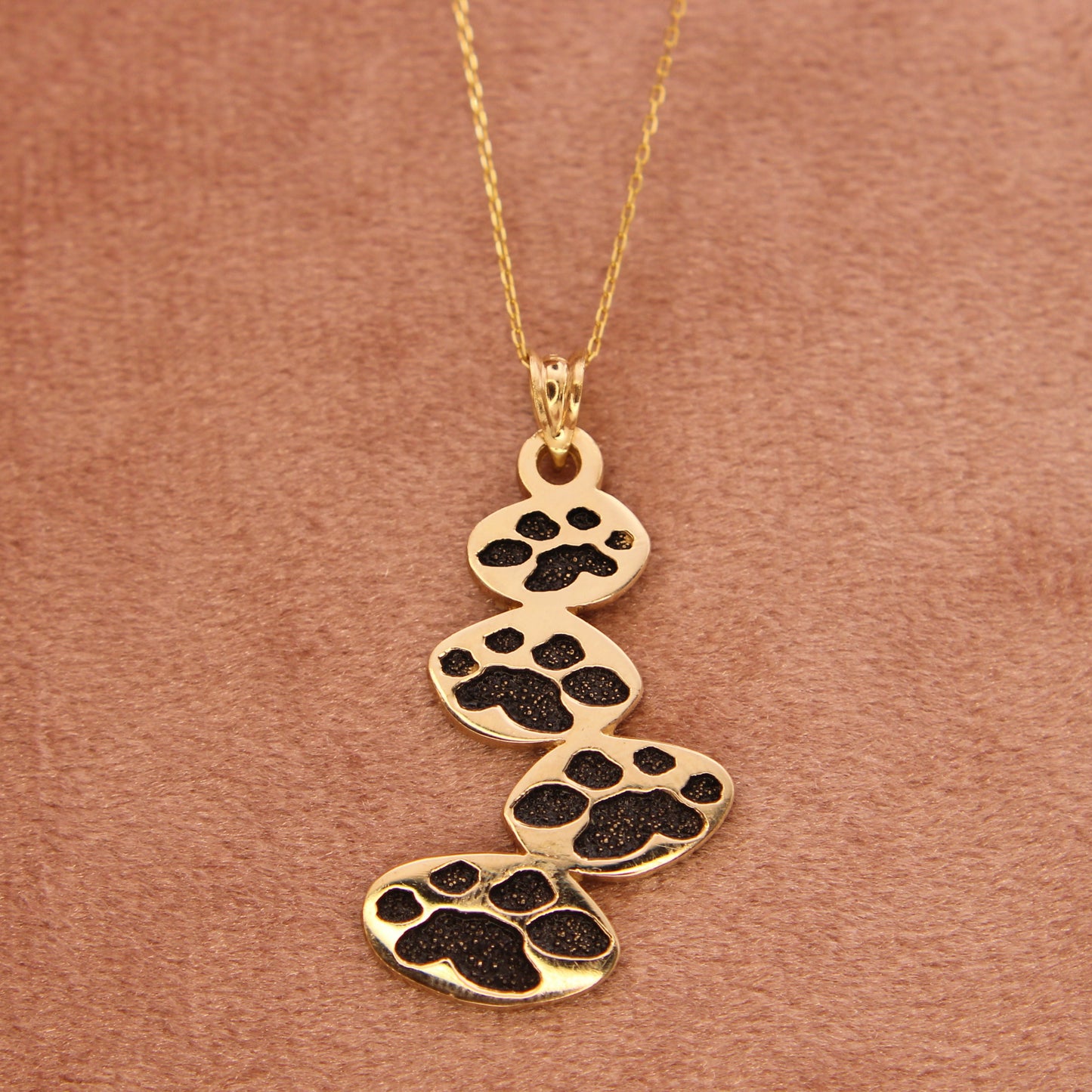 4Paws 14kt Yellow Gold Enamel Puppy Dog Journey Paws Pendant