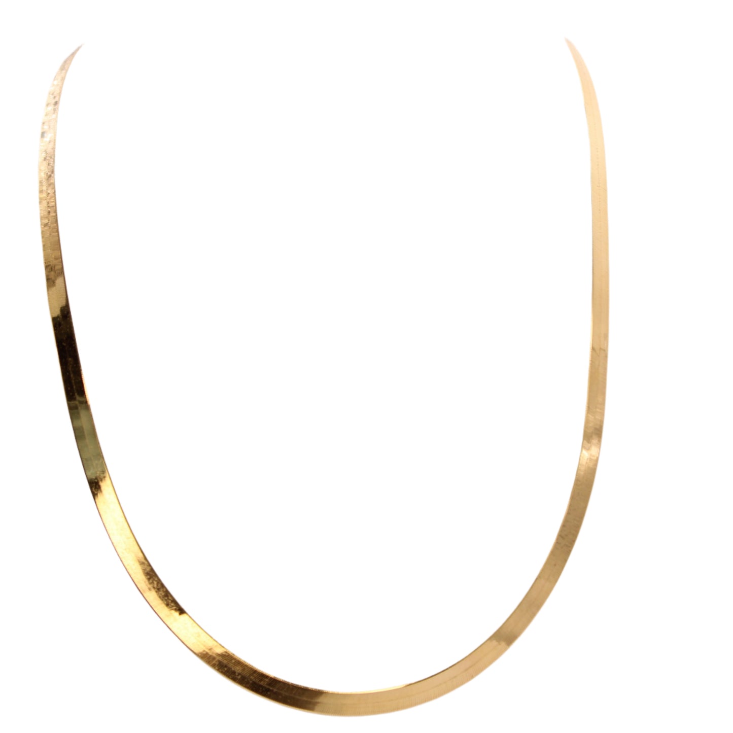 10kt Yellow Gold Flat Herringbone Liquid Gold Chain Necklace 18"