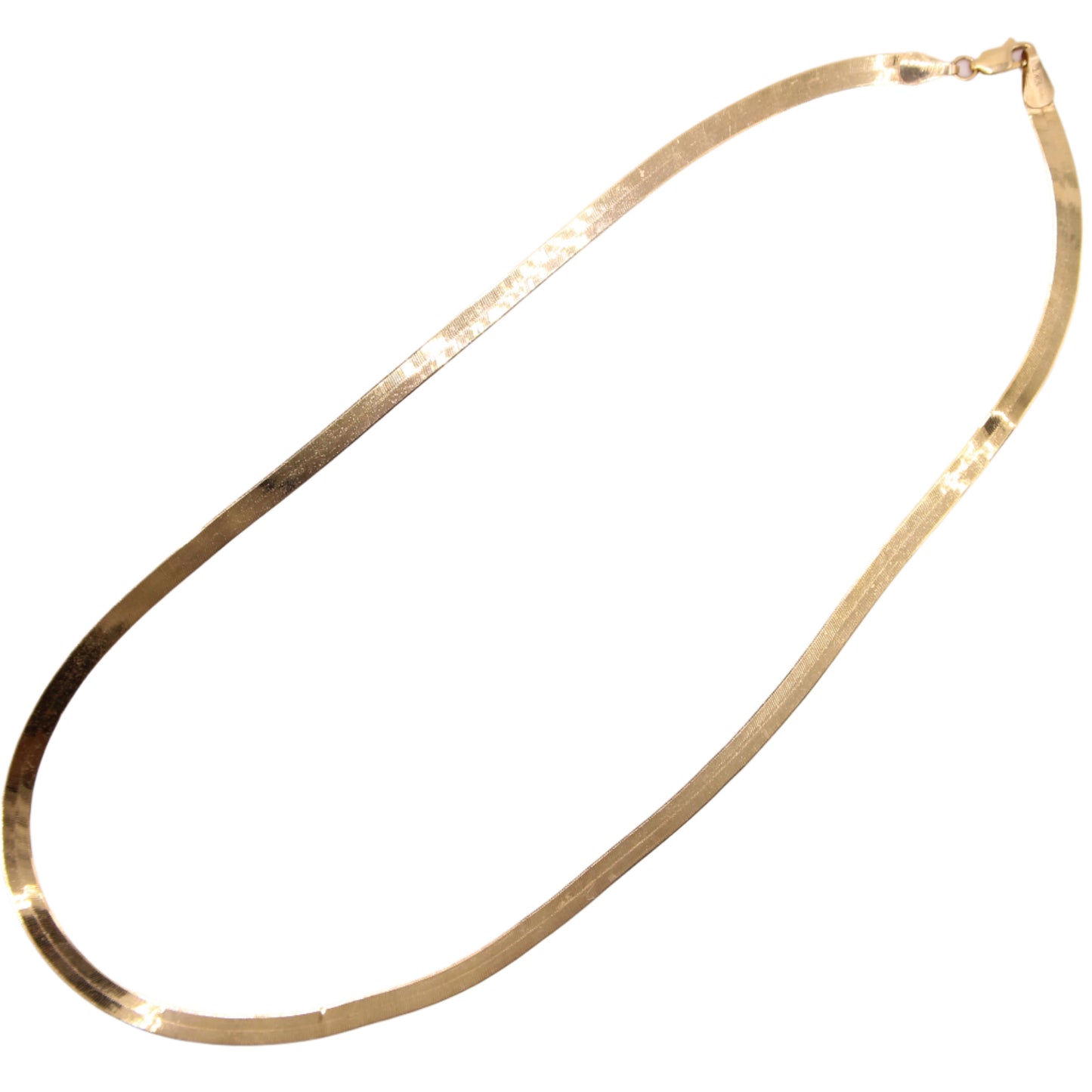 10kt Yellow Gold Flat Herringbone Liquid Gold Chain Necklace 18"