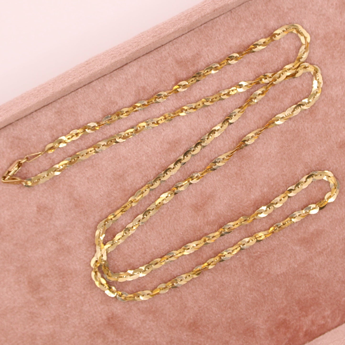 Ralph Lauren 14kt Yellow Gold Twisted Fancy Sequin Chain Link Necklace 22"