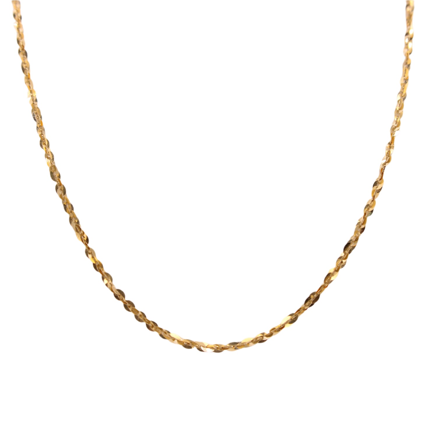 Ralph Lauren 14kt Yellow Gold Twisted Fancy Sequin Chain Link Necklace 22"