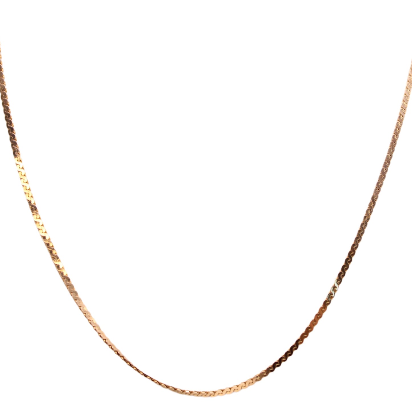 14kt Yellow Gold Flat S Link Chain Choker Collar Necklace 15.5"