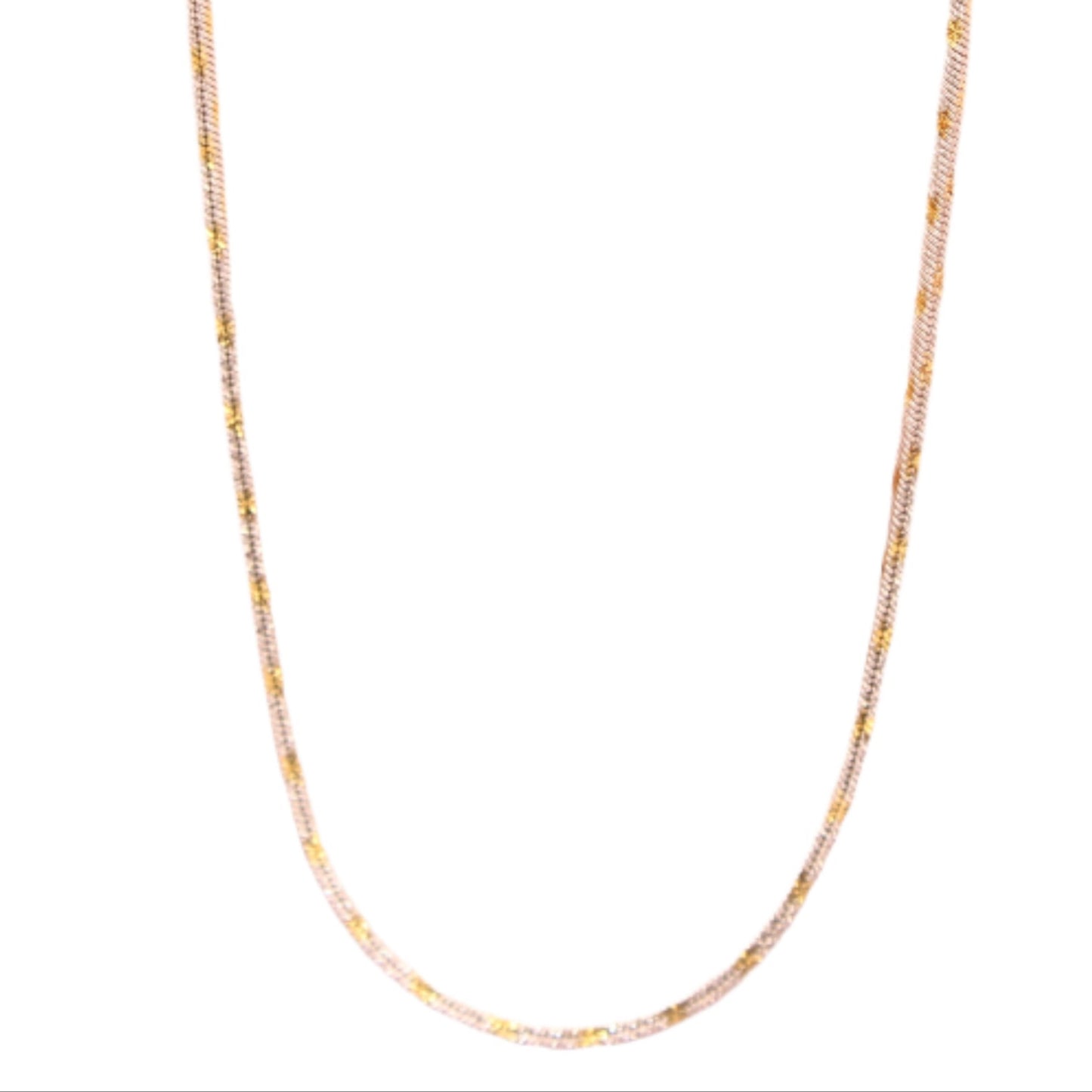 14kt Two Tone White Yellow Glitter Franco Foxtail Link Necklace 16"