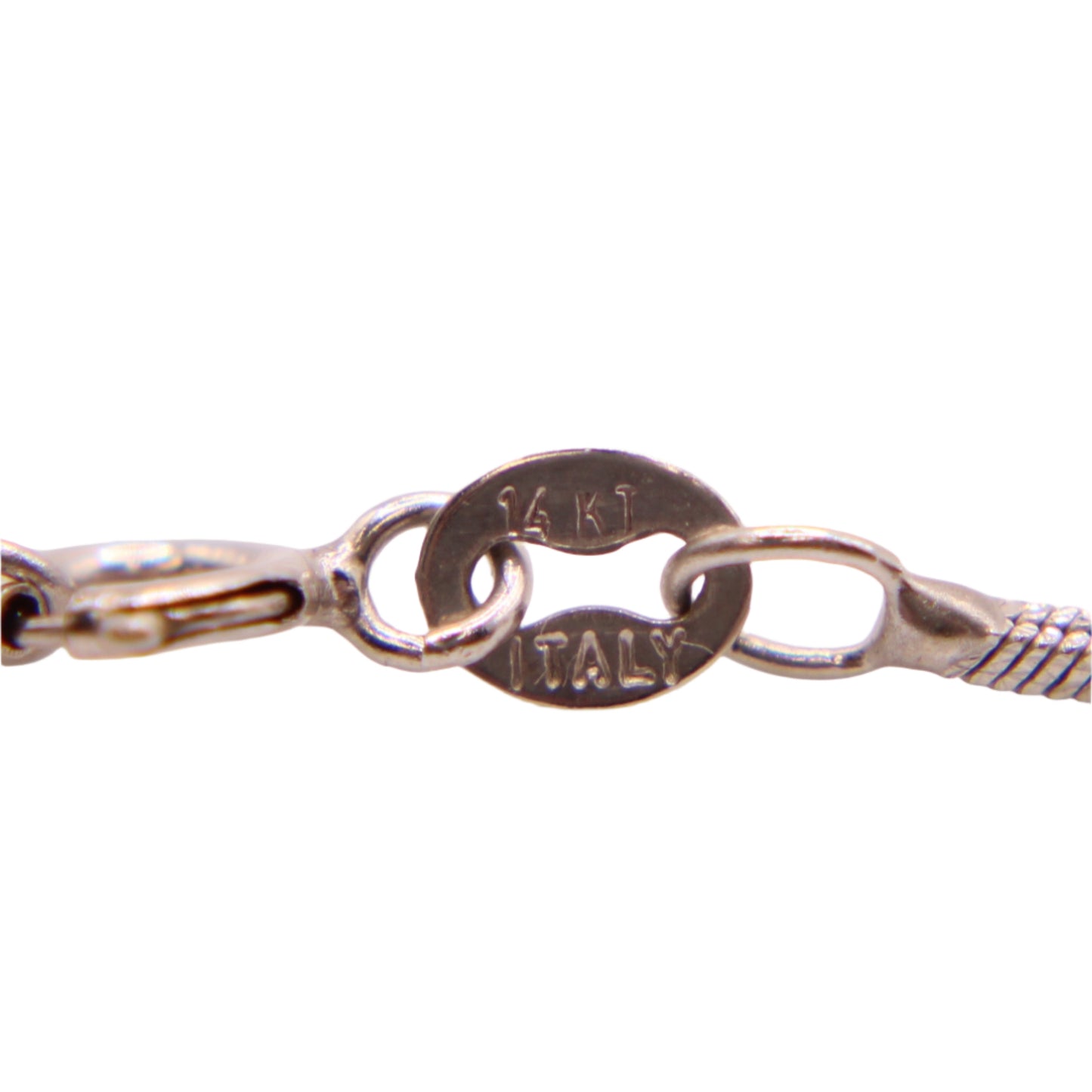 14kt Two Tone White Yellow Glitter Franco Foxtail Link Necklace 16"