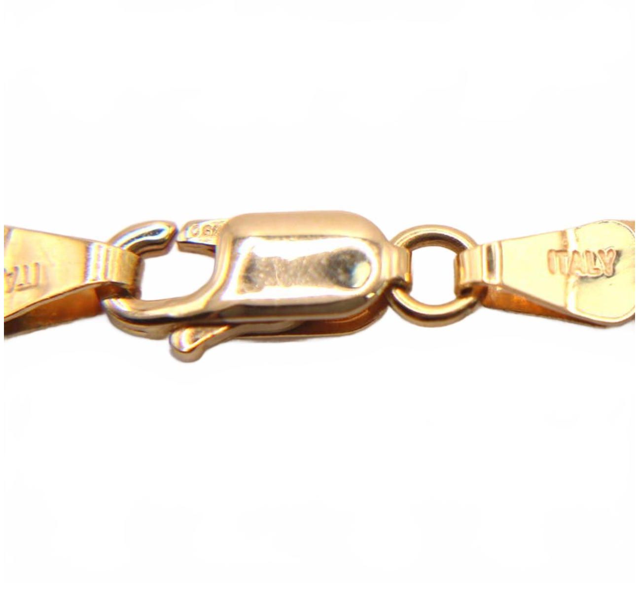 18kt TriColor Gold Yellow White Rose Valentina Link Chain Necklace 21"