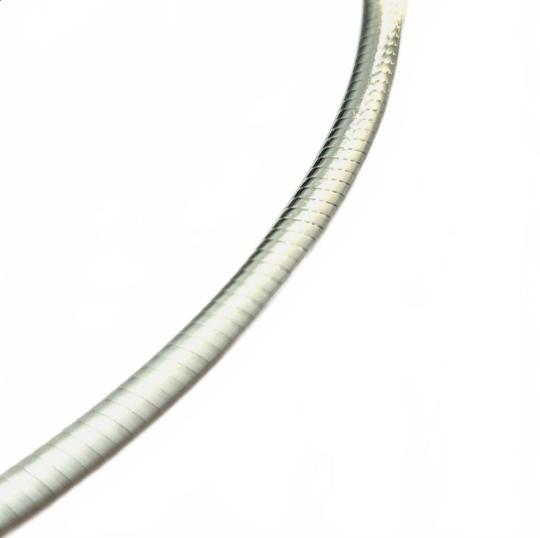 Aurafin 14kt Yellow White Gold Reversible Omega Collar Necklace 16"