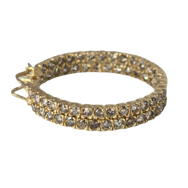 14kt Yellow Gold Diamond 2.5CTTW Inside Out VDC Hoop Earrings