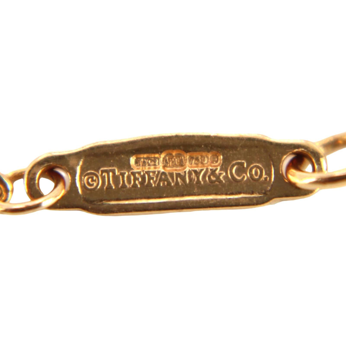 Tiffany & Company 18kt Rose Gold Diamond Pave Bar Tag Chain Bracelet 7"