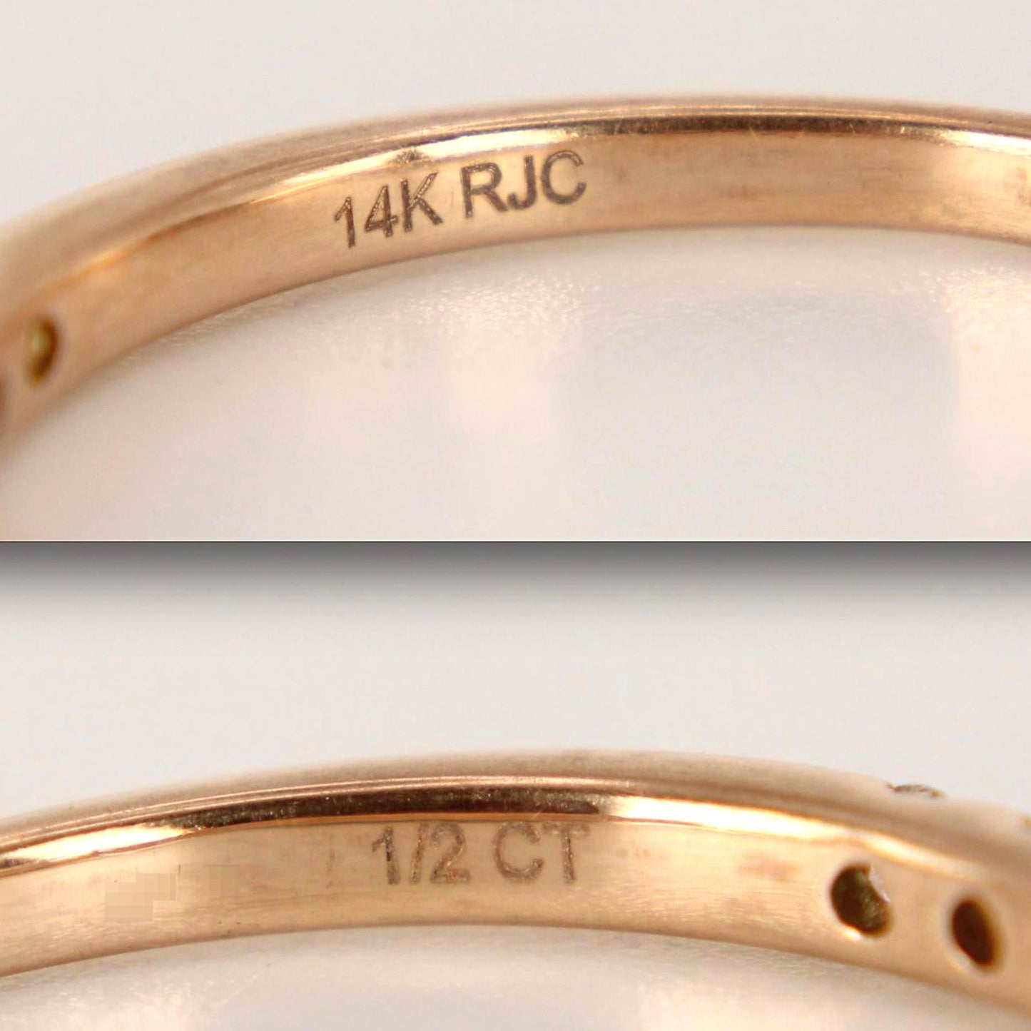 14kt Rose Gold Half Eternity Diamond Band Stacker Ring 0.50 CTTW Size 10.5