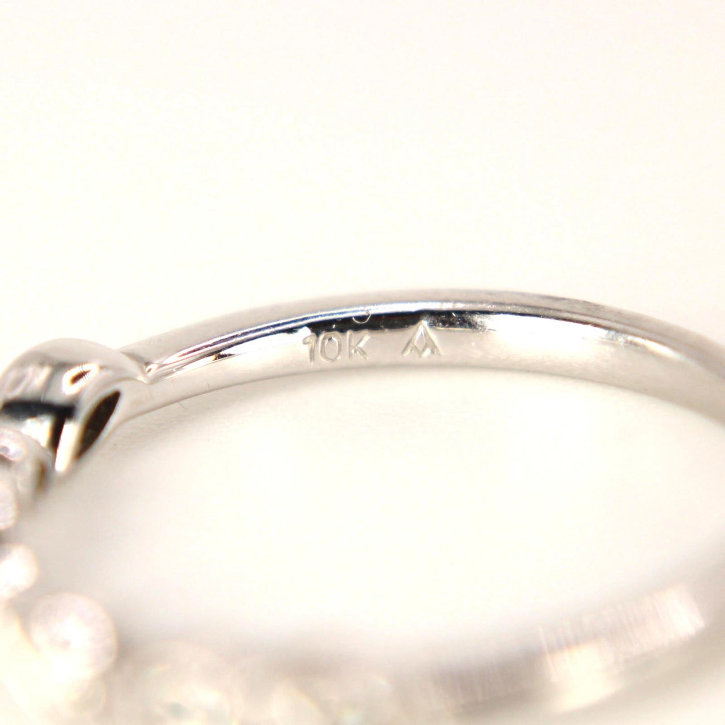 10kt White Gold Diamond Stacker Ring 0.06 cttw Delicate Band Size 4.5