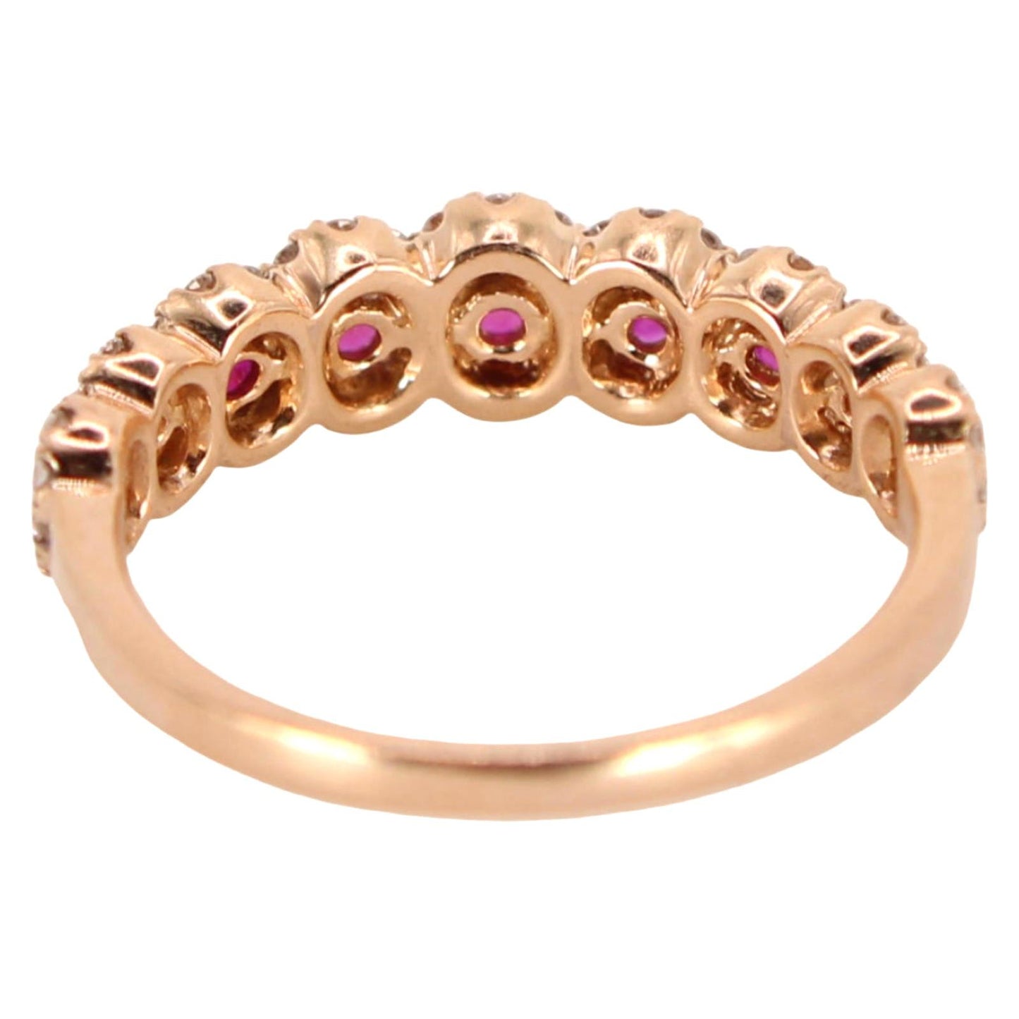LeVian 18k Yellow Gold Natural Ruby Diamond Stacker Ring Size 5.25