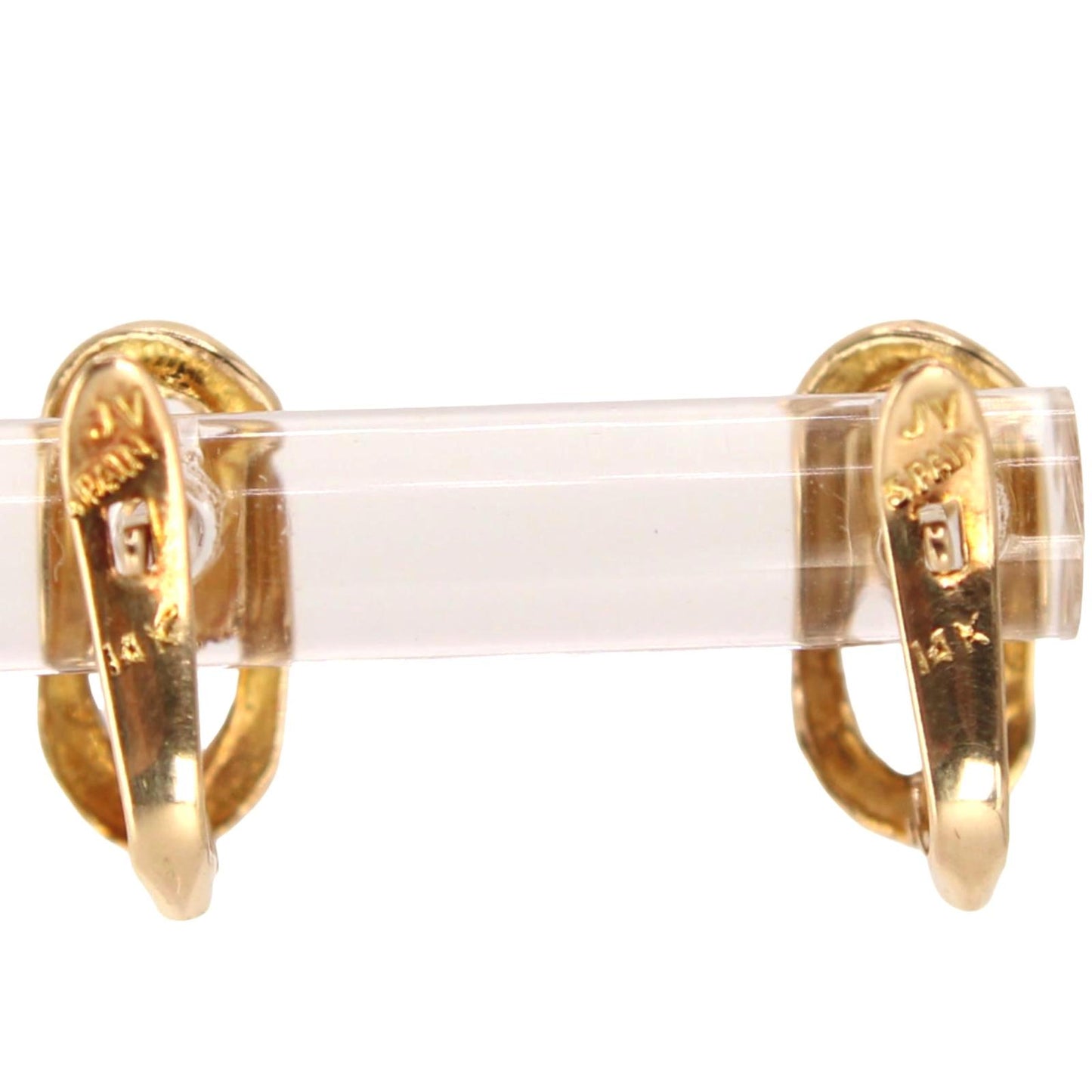 Vintage 14k Yellow Gold Chain Miami Curb Link Clip Earrings 13mm