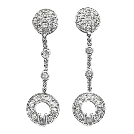 Di Modolo Tempia 18kt White Gold Diamond Dangle Italy Earrings 0.84 cttw